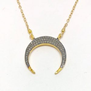 Full Pave Crescent Necklace
