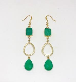 Green Onyx Dangle Earrings