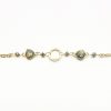 Gold Filled Scroll Chain with Bezeled Labradorite and Vermeil Bracelet 7.5 Inches in Length